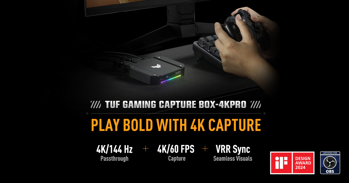 ASUS TUF Gaming Capture Box-4K Pro Raih Penghargaan iF Design Award 5 ASUS TUF Gaming Capture Box-4K Pro