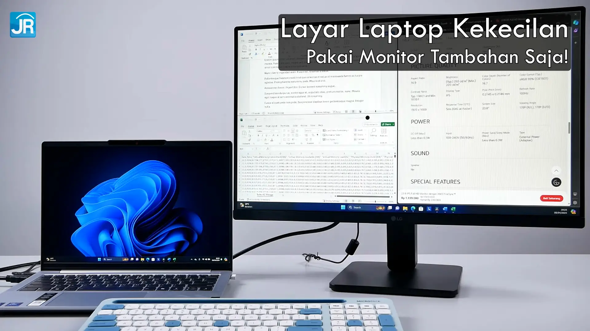 Layar Laptop Itu Selalu Kekecilan Ini Solusinya Tambah Layar feat. LG 24MR400 3