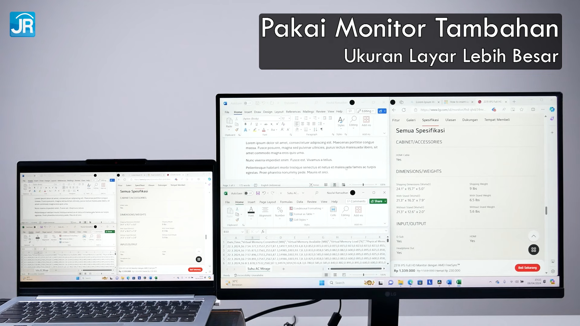 Layar Laptop Itu Selalu Kekecilan Ini Solusinya Tambah Layar feat. LG 24MR400 7