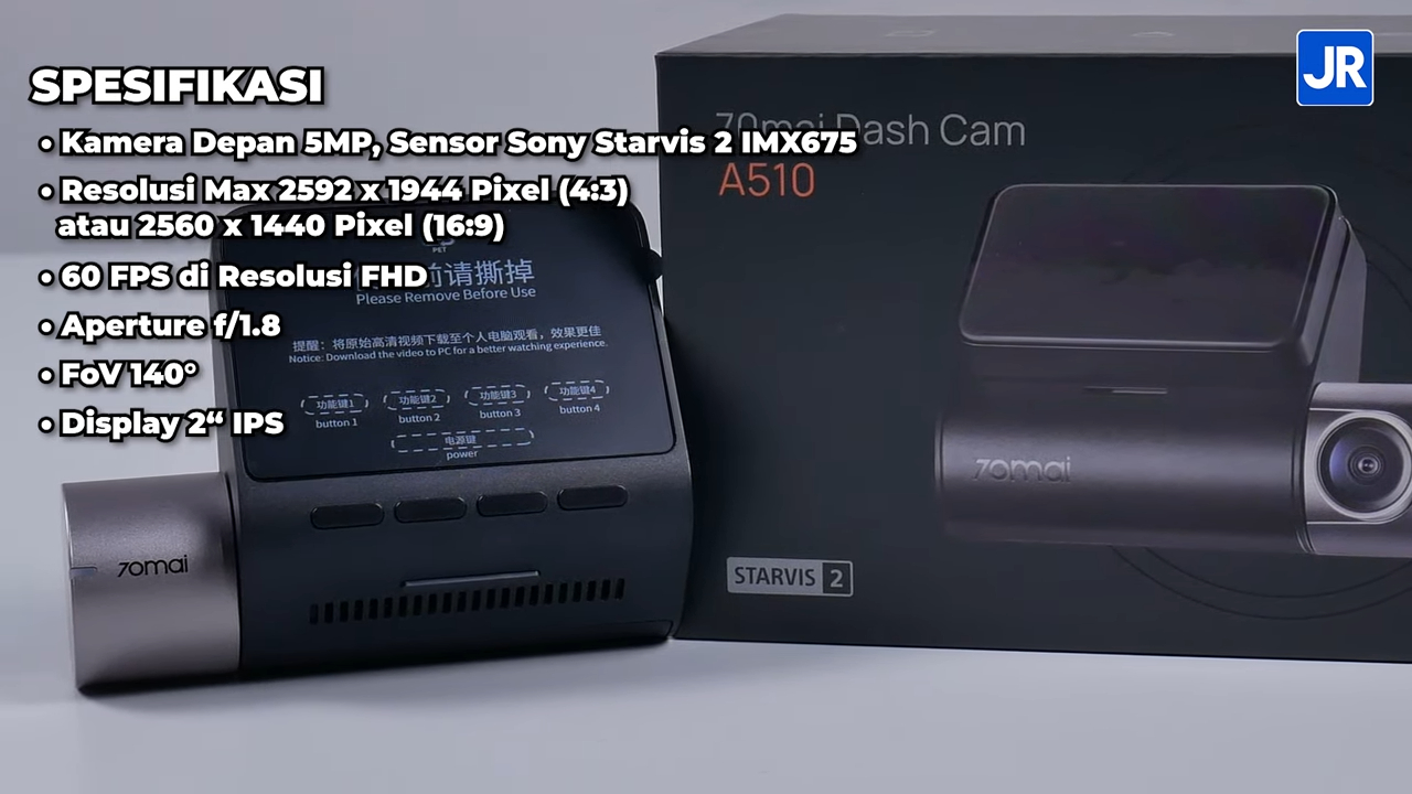 Review 70mai Dash Cam A510: Dash Cam dengan Sensor Sony Starvis 2 dan ADAS 5 Review 70mai Dash Cam A510 7