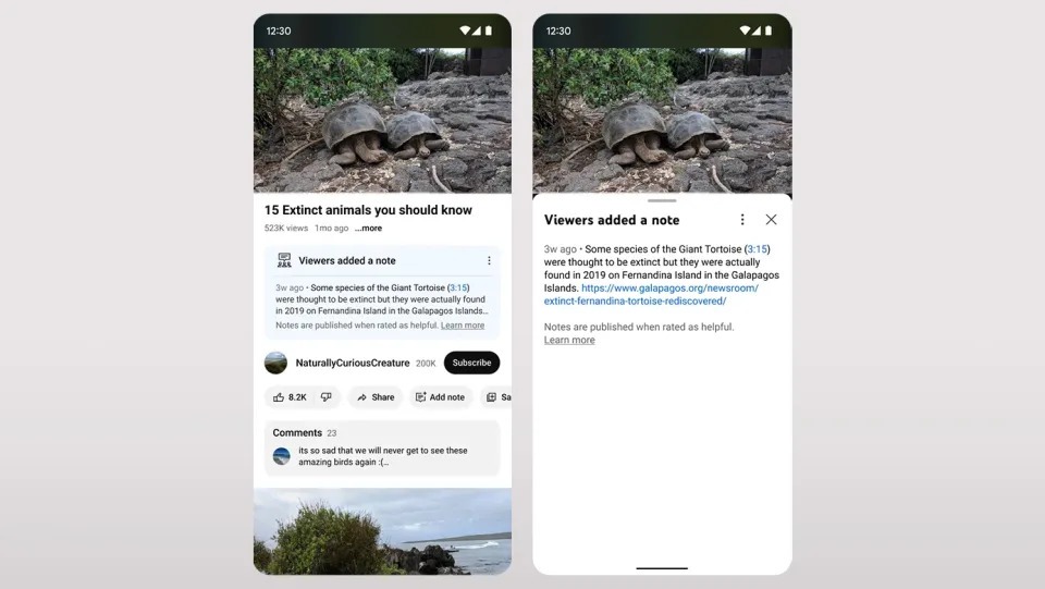 Youtube Community Notes