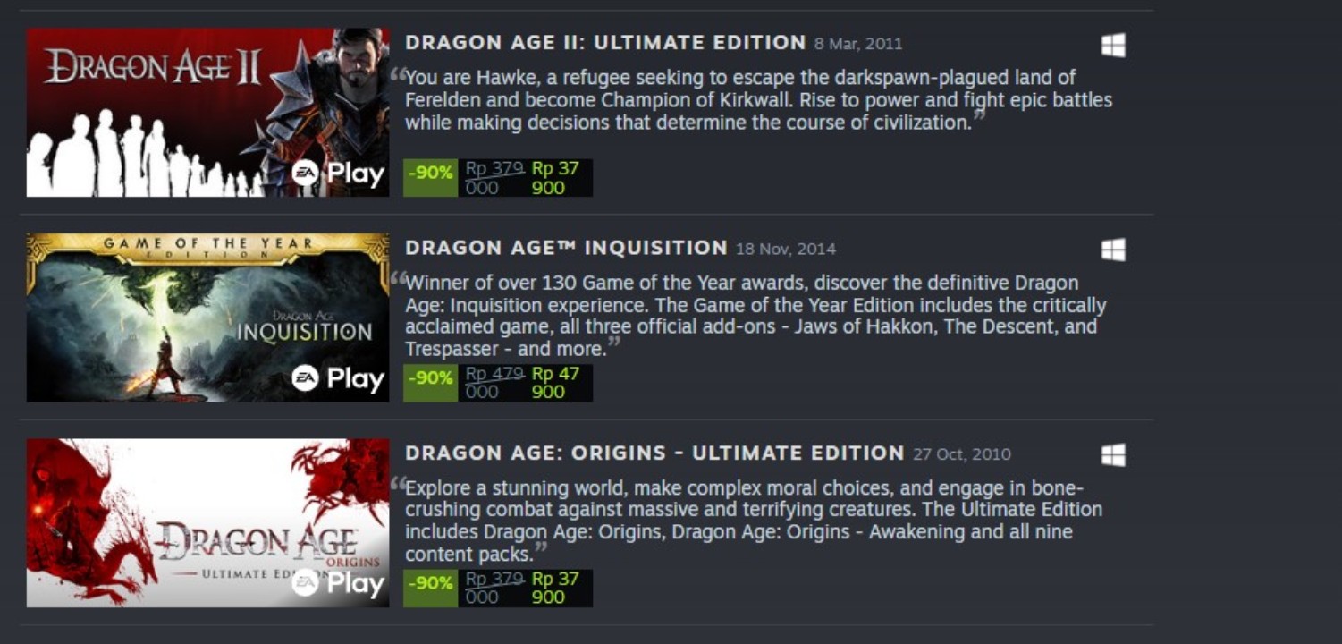 Diskon 90%, 3 Game Dragon Age Cuma 125 Ribu Rupiah di Steam! 8 c6df3453c4713b365da7c9f7d4004485
