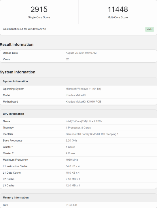 Skor Benchmark Terbaru Intel Core Ultra 7 268V  Intel Core Ultra 7 268V Lunar Lake CPU Benchmark Leak 1