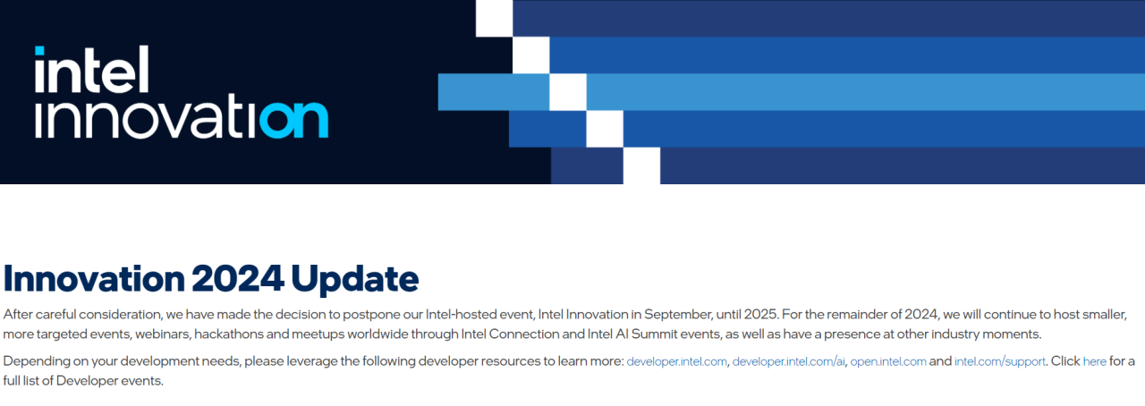 Intel Tunda Event Innovation 2024 1 Intel Innovation 2024 Ditunda