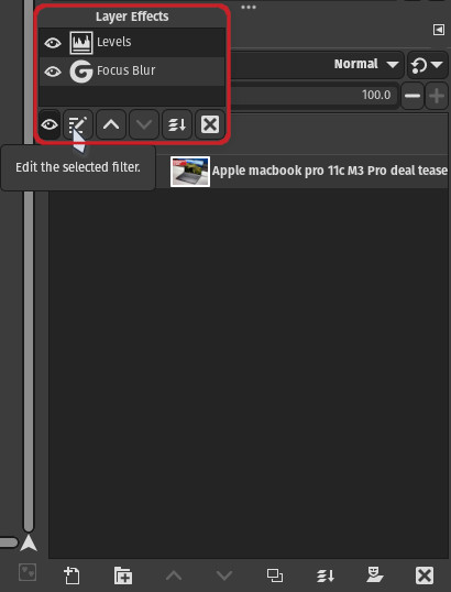 nondestructive editing popup GIMP