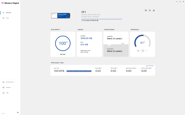 Review SSD: WD Blue SN580 NVMe 1TB 2 Software Western Digital Dashboard dari WD Blue SN580 NVMe SSD