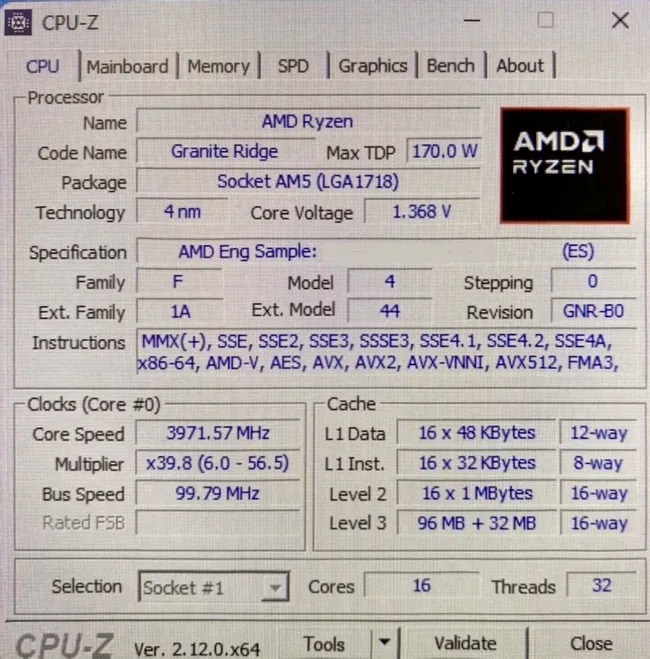 Bocoran AMD Ryzen 9 9950X3D Muncul di CPU-Z 2 AMD Ryzen 9950X3D