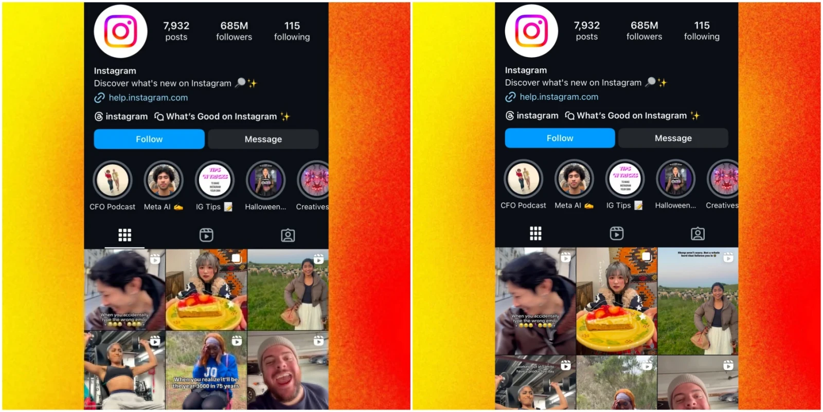Grid Profil di Instagram Kini Berubah Jadi Persegi Panjang 4:5 6 grid instagram profil