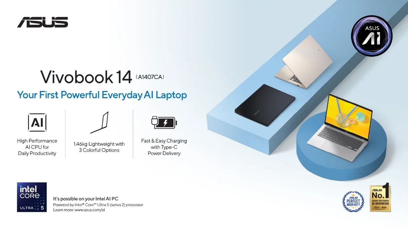 ASUS Vivobook 14 (A1407CA) Edisi 2025 Hadir dengan Intel Core Ultra Series 2 12 ASUS Vivobook 14 (A1407CA) Edisi 2025 Kini Hadir dengan Intel Core Ultra Series 2