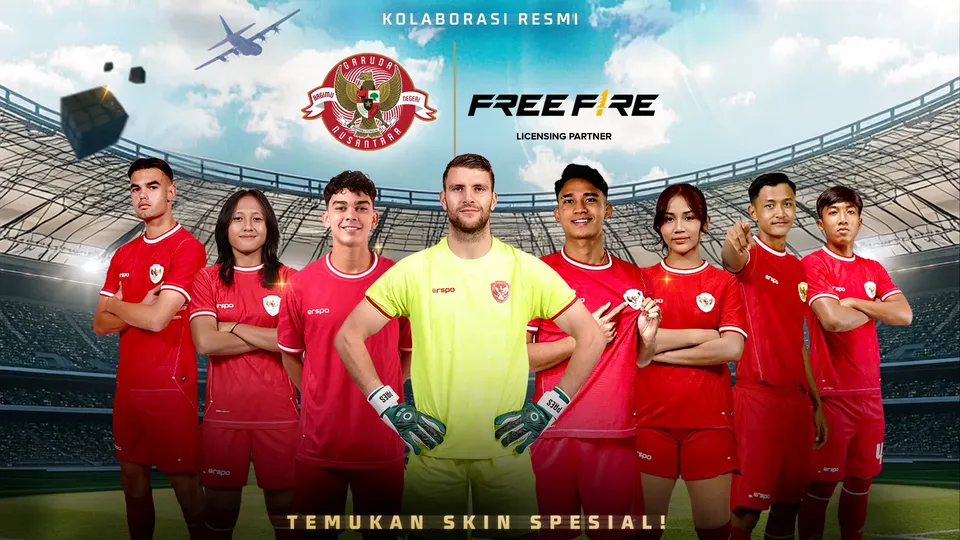 Kolaborasi Free Fire X PSSI Hadirkan Bundle Jersey Official Timnas Indonesia di Game 1 FF X Timnas Indonesia