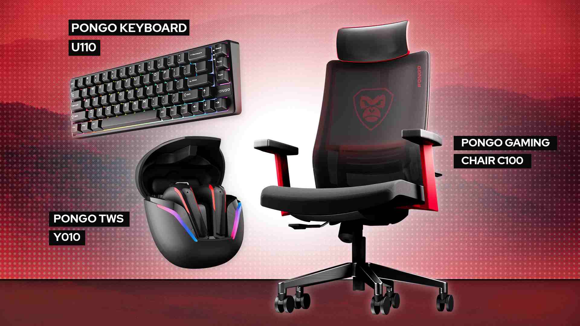 Pongo Rilis Tiga Gaming Gear: Kursi Gaming, TWS, dan Keyboard 13 Pongo Gaming Gear Collections