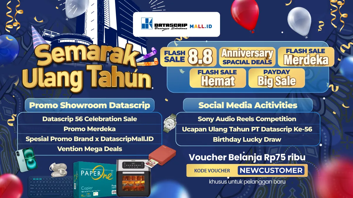 DatascripMall.ID Hadirkan Hujan Promo Spesial Agustus, Rayakan Kemerdekaan & HUT ke-56 PT Datascrip 3 Promo DatascripMall.ID Agustus 2025 - Semarak Ulang Tahun Meriah