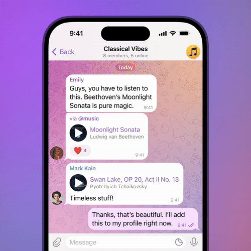 Telegram Kini Bisa Tambahkan Playlist Musik di Halaman Profil 5 4de2b4267bc0534cf94a4e550c0a4c64