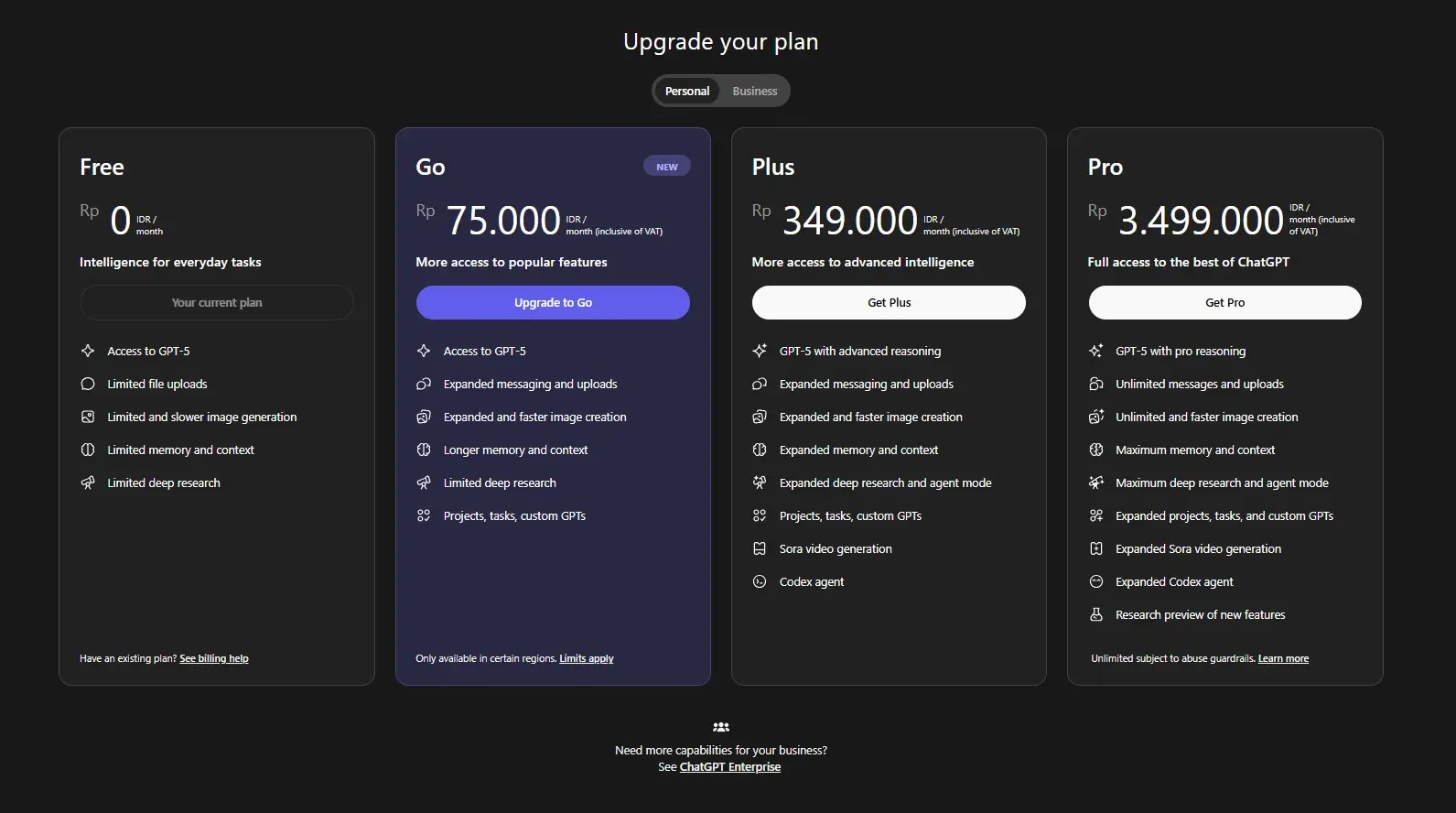 ChatGPT Go Resmi Hadir di Indonesia, Langganan Mulai Rp 75 Ribu 4 ChatGPT Go