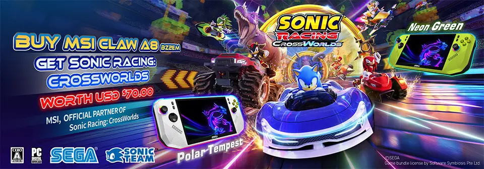 MSI Claw A8 Kolaborasi dengan SEGA Hadirkan Sonic Racing: CrossWorlds Gratis 17 SEGA MSI