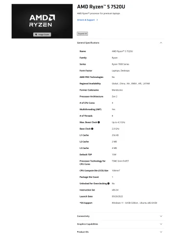 AMD Siapkan Prosesor Ryzen 10 Berbasis Zen 2 dan Ryzen 100 Berbasis Zen 3+ 3 amd ryzen 5 7520u