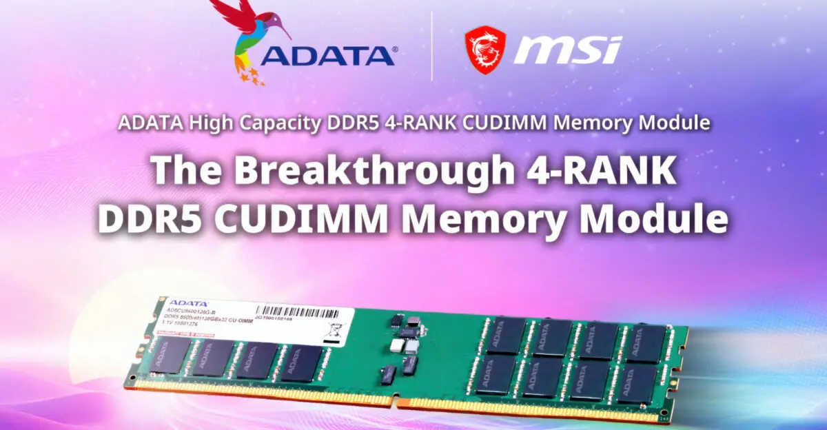 ADATA MSI DDR5 CUDIMM 4-Rank 256GB