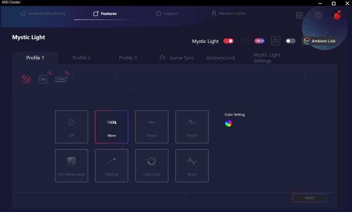 MSI Rilis Portal X: Pengaturan RGB Ringan Berbasis Web 2 MYSTIC LIGHT