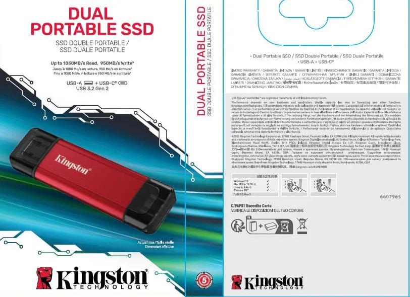 Kingston Rilis Dual Portable SSD, SSD Mungil Berbentuk Flash Drive 3 SSD USB portable