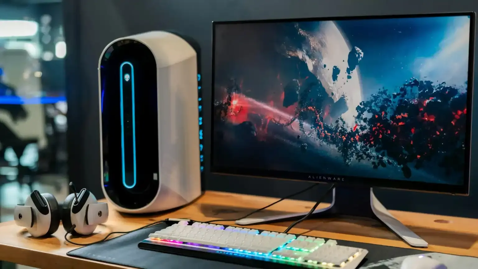 Alienware monitor on a high tech