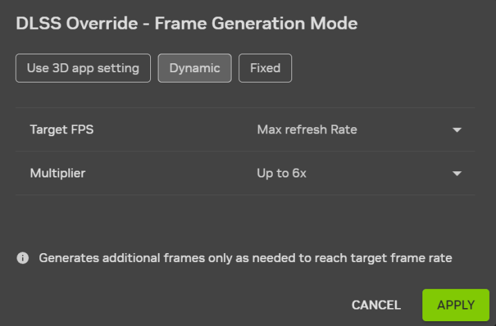 NVIDIA Rilis DLSS 4.5 Dynamic Multi Frame Generation dan 6X Multi Frame Generation 5 nvidia dlss 4 5 dynamic multi frame generation max refresh rate