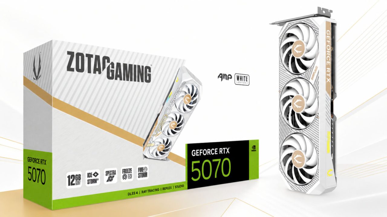 ZOTAC GeForce RTX 5070 AMP White Edition Diumumkan, Punya Clock GPU 2587 MHz 1 RTX 5070