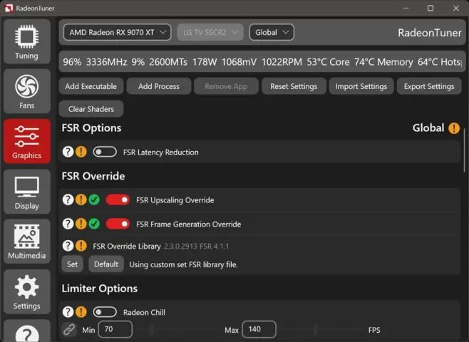 AMD Diam-diam Tambah Dukungan Multi Frame Generation 8x di Driver Radeon Terbaru 2 AMD RadeonTuner Tool