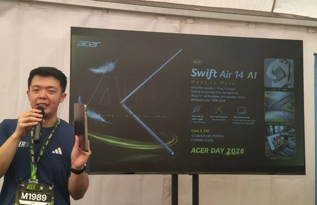 Acer Swift Air 14 AI Rilis di Acer Day 2026, Laptop AI Tipis dengan Baterai Hingga 19 Jam 1 Acer Day 2026
