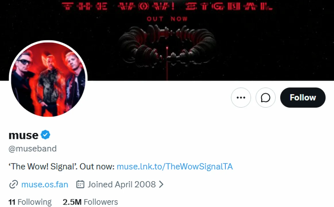 Handle Twitter @museband