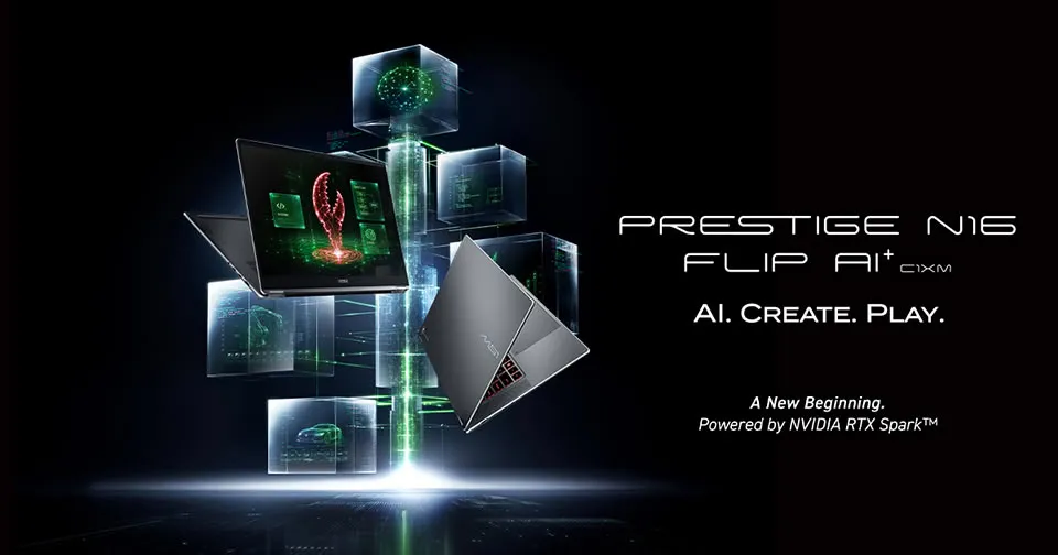 MSI Prestige N16 Flip AI+ Dirilis, RTX Spark Dalam Form Factor 2-in-1