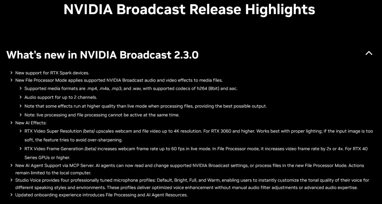 NVIDIA Broadcast 2.3 Hadir dengan Fitur AI Baru untuk Video, Audio, dan RTX Spark 2 NVIDIA Broadcast 2.3