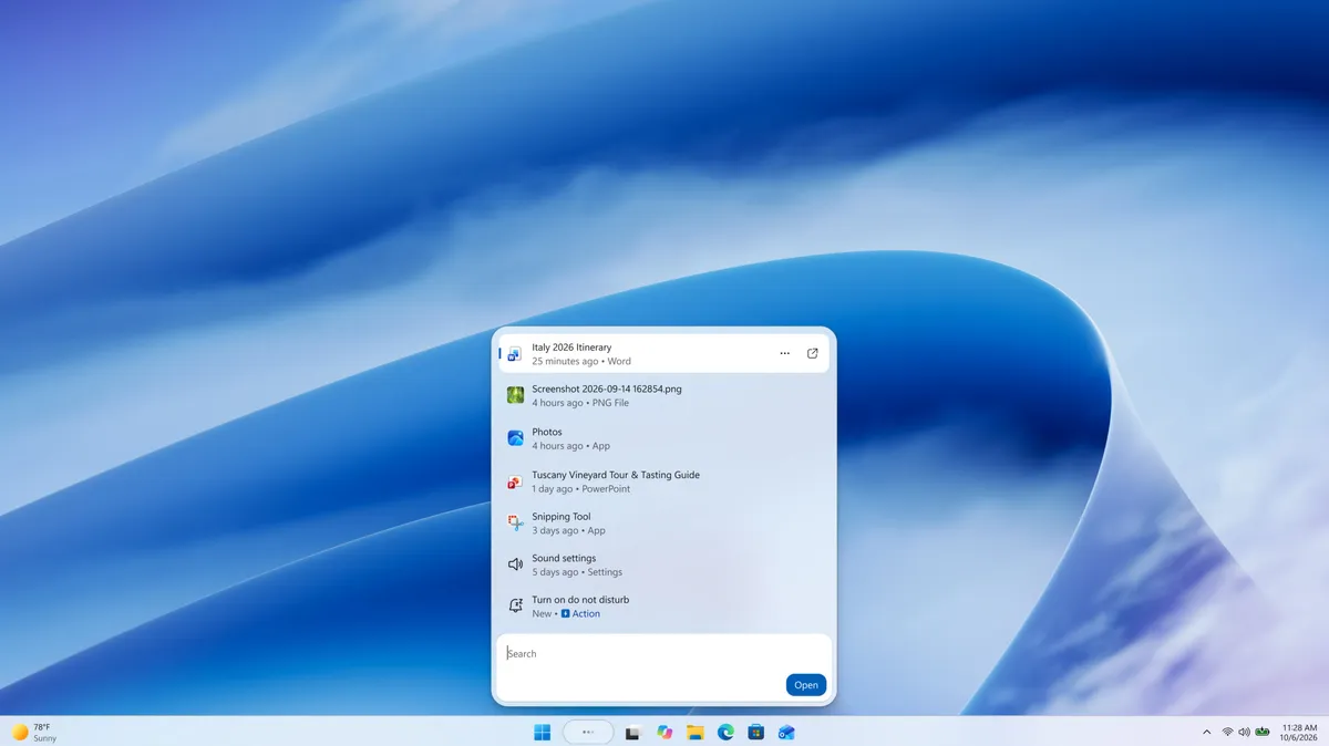 windows search versi baru